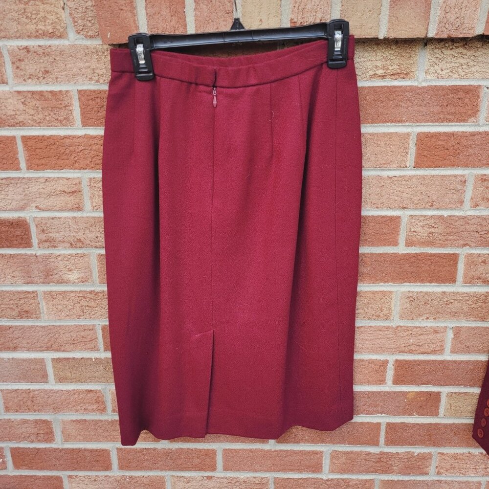 Vintage Pendleton Suit Set Women's 100% Virgin Wool Maroon Red - Picture 5 of 13